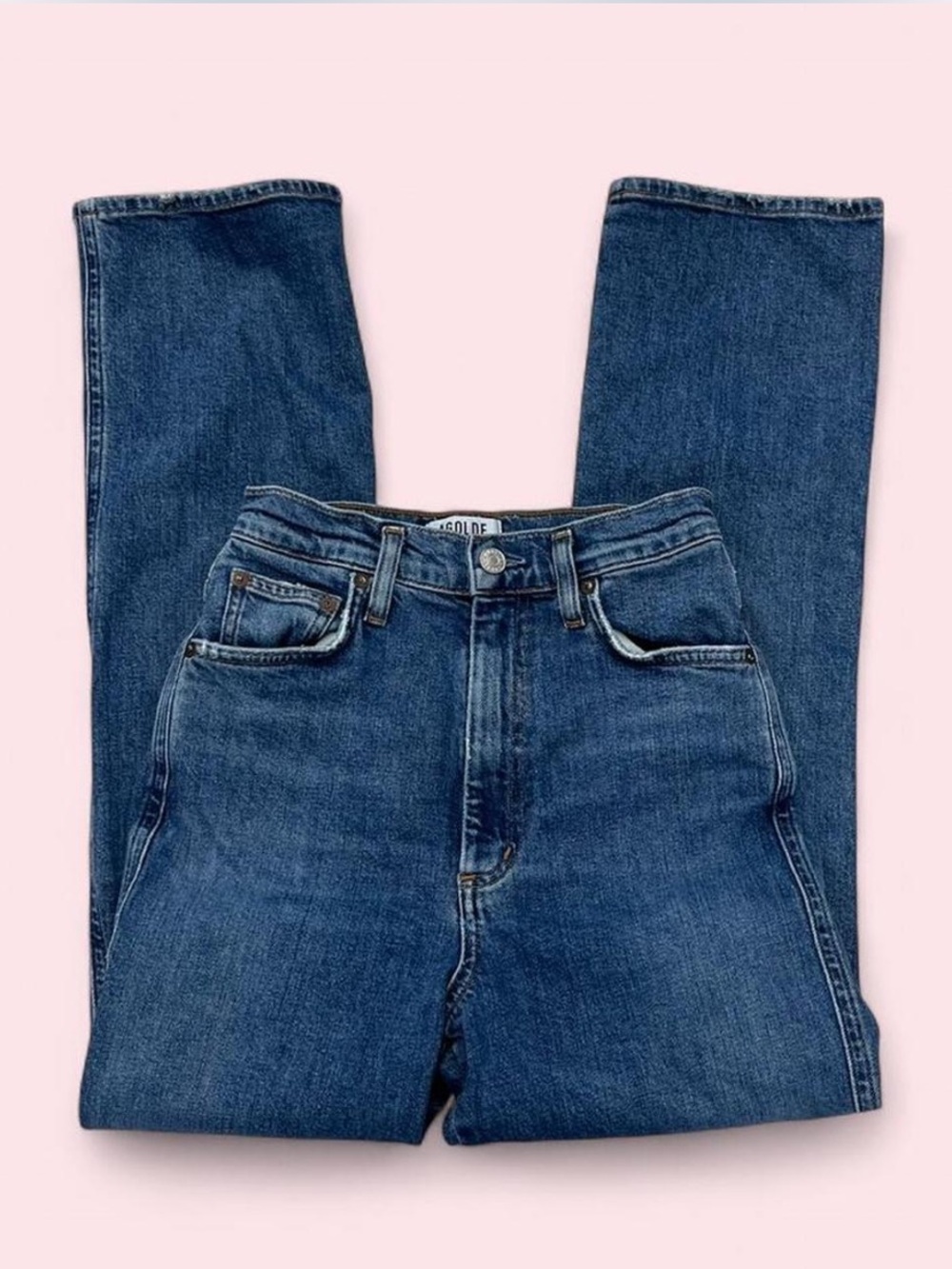 Agolde Blue High-Rise Denim Jeans